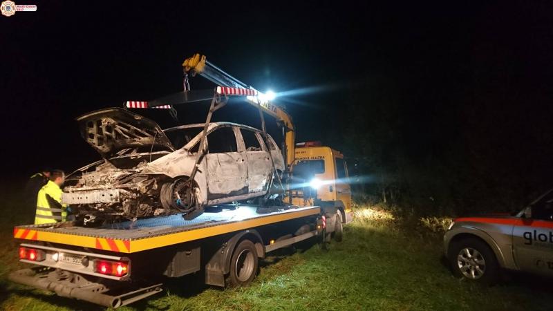 24. 9. 2017 - Nález shořelého osobního vozidla u obce Damice
