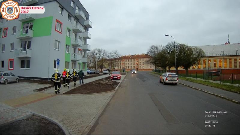 10. 11. 2017 - Signalizace požárního hlásiče v novostavbě obytného domu, Severní ul.