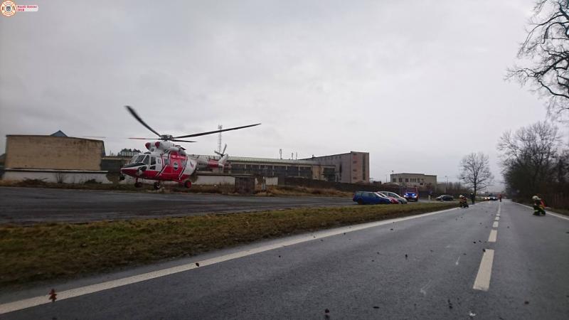 5. 1. 2018 - Zajištění místa pro přistání vrtulníku LZS, Dolní Žďár